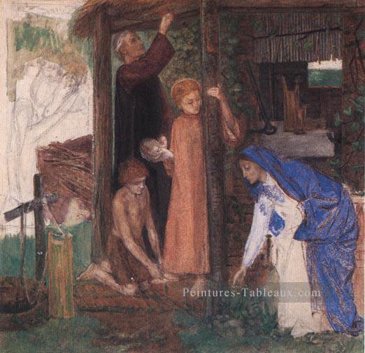 La Pâque dans la Sainte Famille Rassembler des Herbes Amères Dante Gabriel Rossetti Peintures à l'huile